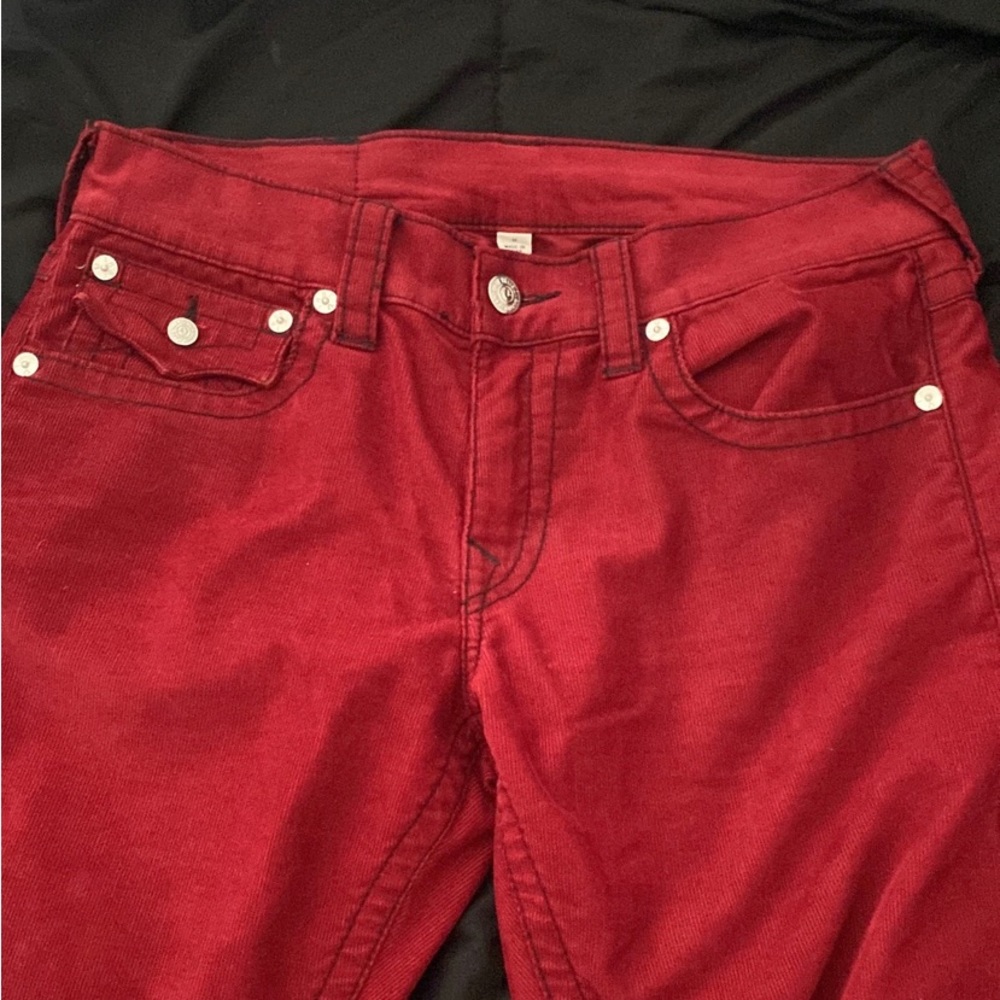 True religion ricky red straight corduroy jean size 31